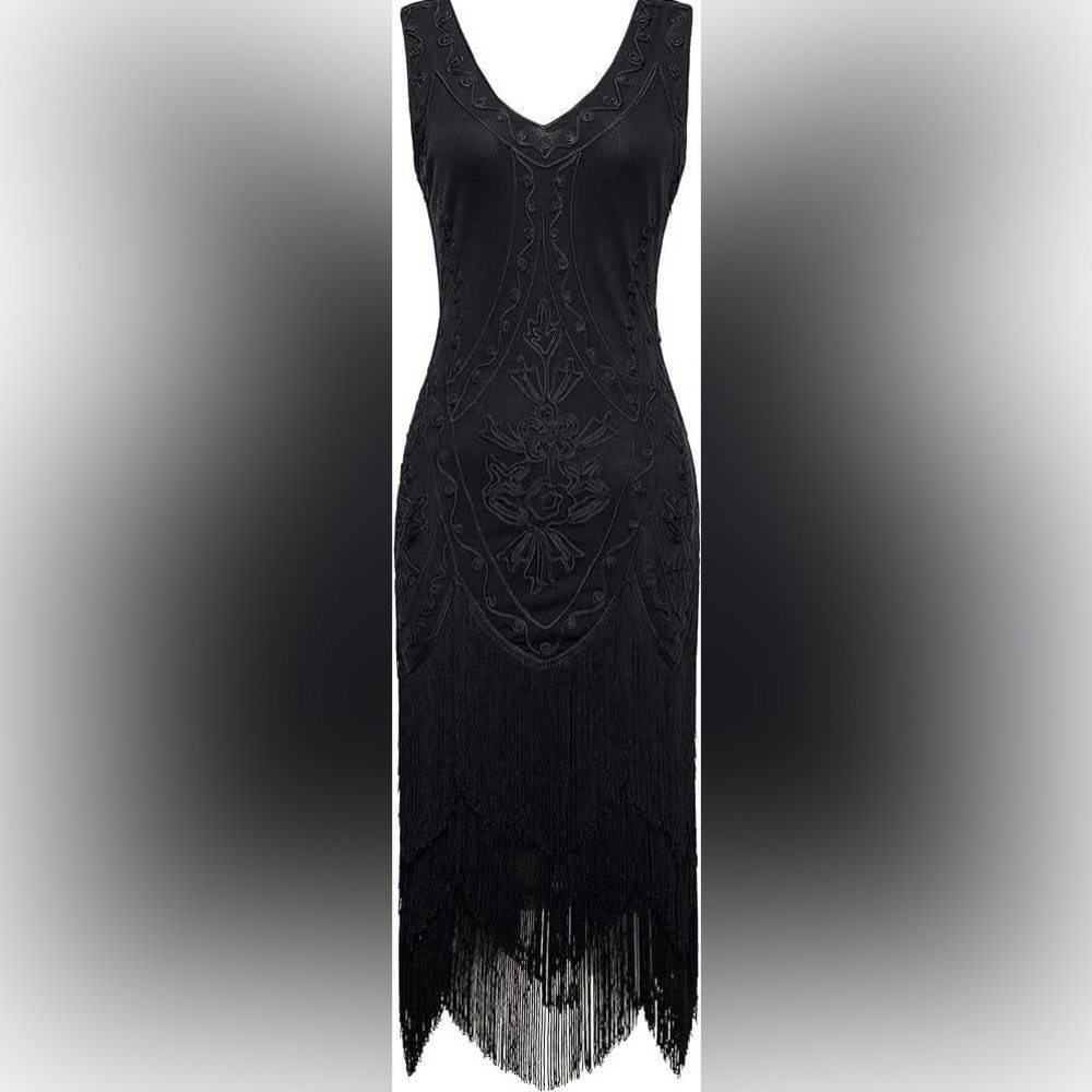 Vintage flapper 1920s little black dress